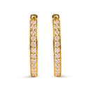 10K Yellow Gold 1/2 Cttw Round-Cut Diamond Hoop Earrings (I-J Color, I2-I3 Clarity)-5