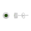 .925 Sterling Silver 1/5 Cttw Round Brilliant-Cut Green Diamond Miracle-Set Stud Earrings (Fancy Color-Enhanced, I1-I2 Clarity)-6