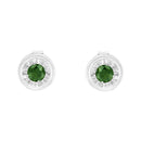 .925 Sterling Silver 1/4 Cttw Round Brilliant-Cut Green Diamond Miracle-Set Stud Earrings (Fancy Color-Enhanced, I1-I2 Clarity)-6