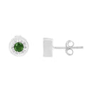 .925 Sterling Silver 1/4 Cttw Round Brilliant-Cut Green Diamond Miracle-Set Stud Earrings (Fancy Color-Enhanced, I1-I2 Clarity)-7