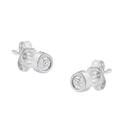 10K White Gold 0.15 Cttw Round Brilliant-Cut Near Colorless Diamond Bezel-Set Stud Earrings (H-I Color, I1-I2 Clarity)-7