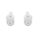 10K White Gold 0.15 Cttw Round Brilliant-Cut Near Colorless Diamond Bezel-Set Stud Earrings (H-I Color, I1-I2 Clarity)-9