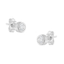 10K White Gold 1/5 Cttw Round Brilliant-Cut Near Colorless Diamond Bezel-Set Stud Earrings (H-I Color, I1-I2 Clarity)-7