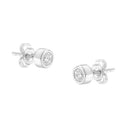 10K White Gold 1/4 Cttw Round Brilliant-Cut Near Colorless Diamond Bezel-Set Stud Earrings (H-I Color, I1-I2 Clarity)-7