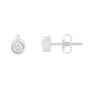10K White Gold 1/4 Cttw Round Brilliant-Cut Near Colorless Diamond Bezel-Set Stud Earrings (H-I Color, I1-I2 Clarity)-8
