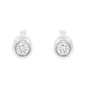 10K White Gold 1/4 Cttw Round Brilliant-Cut Near Colorless Diamond Bezel-Set Stud Earrings (H-I Color, I1-I2 Clarity)-9