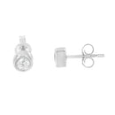 10K White Gold 0.30 Cttw Round Brilliant-Cut Near Colorless Diamond Bezel-Set Stud Earrings (H-I Color, I1-I2 Clarity)-8