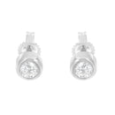 10K White Gold 0.30 Cttw Round Brilliant-Cut Near Colorless Diamond Bezel-Set Stud Earrings (H-I Color, I1-I2 Clarity)-9