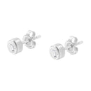 10K White Gold 0.30 Cttw Round Brilliant-Cut Near Colorless Diamond Bezel-Set Stud Earrings (H-I Color, I1-I2 Clarity)-10