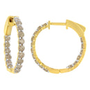 10K Yellow Gold Plated Sterling Silver Diamond Hoop Earrings (2 cttw, K-L Color, I2-I3 Clarity)-6