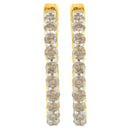10K Yellow Gold Plated Sterling Silver Diamond Hoop Earrings (2 cttw, K-L Color, I2-I3 Clarity)-7