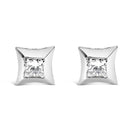 10K White Gold 1/2 Cttw Invisible Set Princess-Cut Diamond Stud Earrings (H-I Color, SI2-I1 Clarity)-5