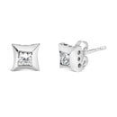 10K White Gold 1/2 Cttw Invisible Set Princess-Cut Diamond Stud Earrings (H-I Color, SI2-I1 Clarity)-6