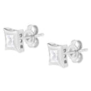 10K White Gold 1/2 Cttw Invisible Set Princess-Cut Diamond Stud Earrings (H-I Color, SI2-I1 Clarity)-8