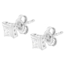 10K White Gold 1/3 Cttw Invisible Set Style Princess-Cut Diamond Stud Earrings (H-I Color, SI2-I1 Clarity)-8