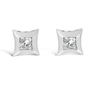 10K White Gold 1/5 Cttw Invisible Set Princess-Cut Diamond Stud Earrings (H-I Color, SI2-I1 Clarity)-6