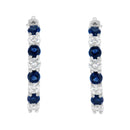 10K White Gold, Â½ Cttw Diamond, & Â½ Cttw Lab-Grown Blue Sapphire Leverback Hoop Earrings (H-I Color, I1-I2 Clarity)-11