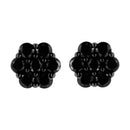 .925 Sterling Silver 1/4 Cttw Treated Yellow Diamond Floral Stud Earrings (Yellow Color, I1-I2 Clarity)-7