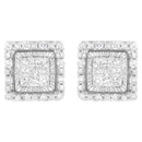 10K White Gold 1/2 cttw Invisible Set Princess-Cut Diamond Square Stud Earring (I-J Color, I1-I2 Clarity)-5