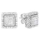 10K White Gold 1/2 cttw Invisible Set Princess-Cut Diamond Square Stud Earring (I-J Color, I1-I2 Clarity)-6