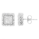 10K White Gold 1/2 cttw Invisible Set Princess-Cut Diamond Square Stud Earring (I-J Color, I1-I2 Clarity)-7