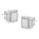 10K White Gold 1/2 cttw Invisible Set Princess-Cut Diamond Square Stud Earring (I-J Color, I1-I2 Clarity)-8