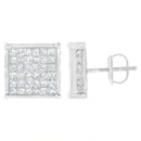 10K White Gold 2ct TDW Princess-Cut Composite Diamond Stud Earring (I-J ,I2-I3)-6