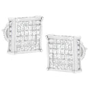 10K White Gold 2ct TDW Princess-Cut Composite Diamond Stud Earring (I-J ,I2-I3)-7