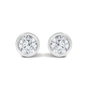 14K White Gold 1/2 Cttw Lab Grown Diamond Bezel Solitaire Stud Earrings-1