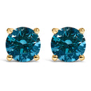 14K White Gold 1.00 Cttw Blue Lab Grown Diamond Stud Earrings with Screw Backs-8