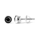 .925 Sterling Silver 4.00 Cttw Round Brilliant-Cut Black Diamond Bezel-Set Stud Earrings with Screw Backs (Fancy Color-Enhanced, I2-I3 Clarity)-10