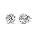 14K White Gold 1.0 Cttw Lab Grown Diamond Screw-Back Classic Bezel Solitaire Stud Earrings (G-H Color, VS2-SI1 Clarity)-9