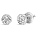 14K White Gold 1.0 Cttw Lab Grown Diamond Screw-Back Classic Bezel Solitaire Stud Earrings (G-H Color, VS2-SI1 Clarity)-7