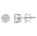 14K White Gold 1.0 Cttw Lab Grown Diamond Screw-Back Classic Bezel Solitaire Stud Earrings (G-H Color, VS2-SI1 Clarity)-8