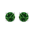 14K White Gold 1/2 Cttw Lab Grown Green Diamond Classic Solitaire Stud Earrings with Pushback-1