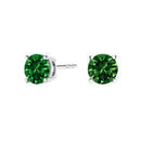 14K White Gold 1/2 Cttw Lab Grown Green Diamond Classic Solitaire Stud Earrings with Pushback-2