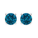 14K White Gold 1.00 Cttw Blue Lab Grown Diamond Stud Earrings with Screw Backs-1