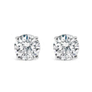.925 Sterling Silver 1.0 Cttw Round Brilliant Cut Lab Grown Diamond 4-Prong Classic Solitaire Stud Earrings (F-G Color, VS2-SI1 Clarity)-4