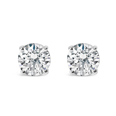 14K White Gold 1.00 Cttw Lab Grown Diamond Solitaire Stud Earrings