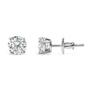 AGS Certified 14K White Gold 1.0 Cttw 4-Prong Set Brilliant Round-Cut Solitaire Diamond Push Back Stud Earrings (I-J Color, I1-I2 Clarity)-3
