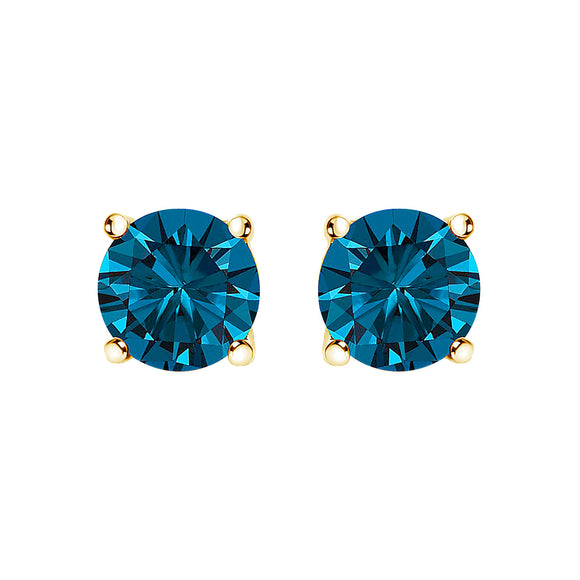 14K White Gold 1.00 Cttw Blue Lab Grown Diamond Stud Earrings with Screw Backs