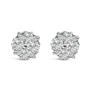 .925 Sterling Silver 1/2 cttw Prong Set Round-Cut Diamond Cluster Stud Earring (I-J Color, I2-I3 Clarity)-72