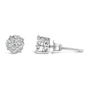 .925 Sterling Silver 1/2 cttw Prong Set Round-Cut Diamond Cluster Stud Earring (I-J Color, I2-I3 Clarity)-65