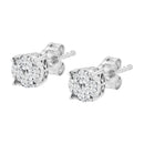 .925 Sterling Silver 1/2 cttw Prong Set Round-Cut Diamond Cluster Stud Earring (I-J Color, I2-I3 Clarity)-68