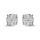 14K White Gold 2.00 Cttw Lab Grown Diamond Cluster Stud Earrings (G-H Color, VS1-VS2 Clarity)-4
