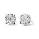 14K White Gold 2.00 Cttw Lab Grown Diamond Cluster Stud Earrings (G-H Color, VS1-VS2 Clarity)-5