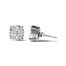 14K White Gold 2.00 Cttw Lab Grown Diamond Cluster Stud Earrings (G-H Color, VS1-VS2 Clarity)-6