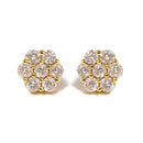14K Yellow Gold 3.0 Cttw Diamond Floral Cluster Stud Earring-1