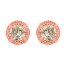 14K Yellow Gold Plated .925 Sterling Silver 1.0 Cttw Round Brilliant Cut Diamond Solitaire Milgrain Stud Earrings (K-L Color, I2-I3 Clarity)-13