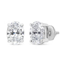 14K White Gold 1.00 Cttw Lab Grown Oval Solitaire Diamond Stud Earrings (F-G Color, VS2-SI1 Clarity)-4